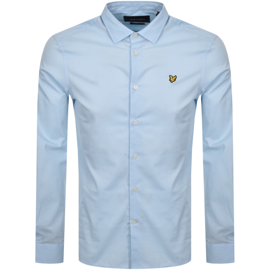 Alternative Image for ProductLyle And Scott Poplin Long Sleeved Shirt Blue1